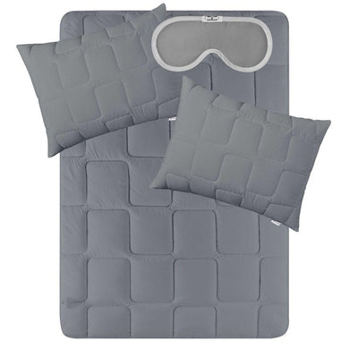 Набір євро Man Maker IDEIA ковдра 200х220 і 2 шт подушка 50х70 сірий, антиалергенний, штучний пух +