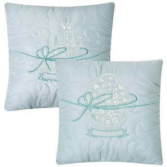 Набір декоративних подушок 40x40 см 2 шт Великий IDEIA, подушка з вишивкою, святковий декор м'ята