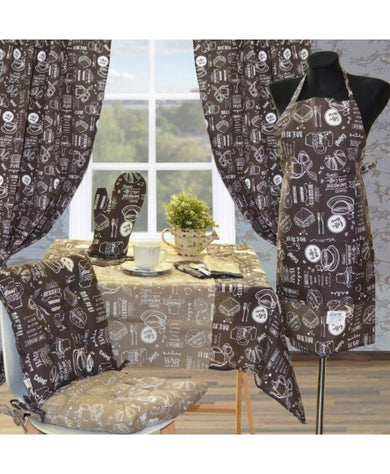 Скатертина на стіл Breakfast brown ПРОВАНС, 120х136см 011061