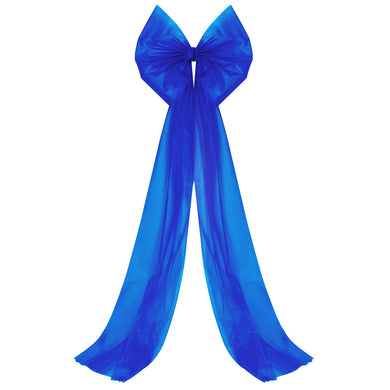 Бант декоративний 65х200 см великий фатиновий святковий синій