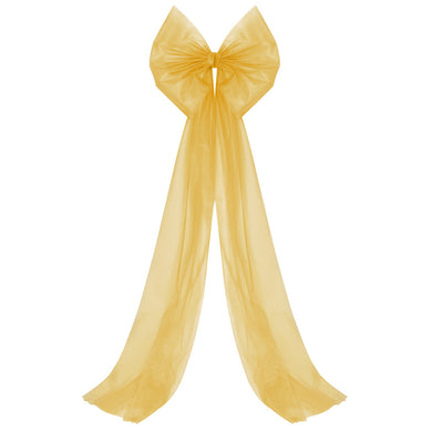 Бант декоративний 65х200 см великий фатиновий святковий жовтий
