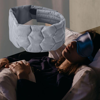 Маска для сну 12×68 см стьобана мікрофібра з липучкою для жінок і чоловіків сіра