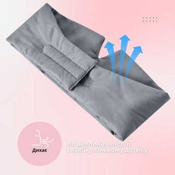 Маска для сну 12×68 см стьобана мікрофібра з липучкою для жінок і чоловіків сіра