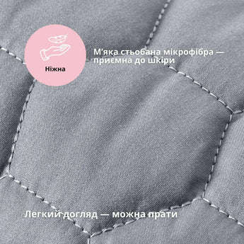 Маска для сну 12×68 см стьобана мікрофібра з липучкою для жінок і чоловіків сіра