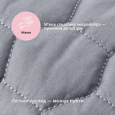 Маска для сну 12×68 см стьобана мікрофібра з липучкою для жінок і чоловіків сіра
