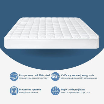 Наматрацник 90×200×35 SleepDream з натяжним бортом периметром, гіпоалергенний, надплотний, захисний