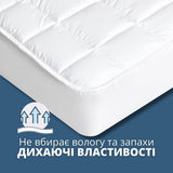 Наматрацник 90×200×35 SleepDream з натяжним бортом периметром, гіпоалергенний, надплотний, захисний