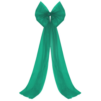 Бант декоративний 65х200 см великий фатиновий святковий зелений