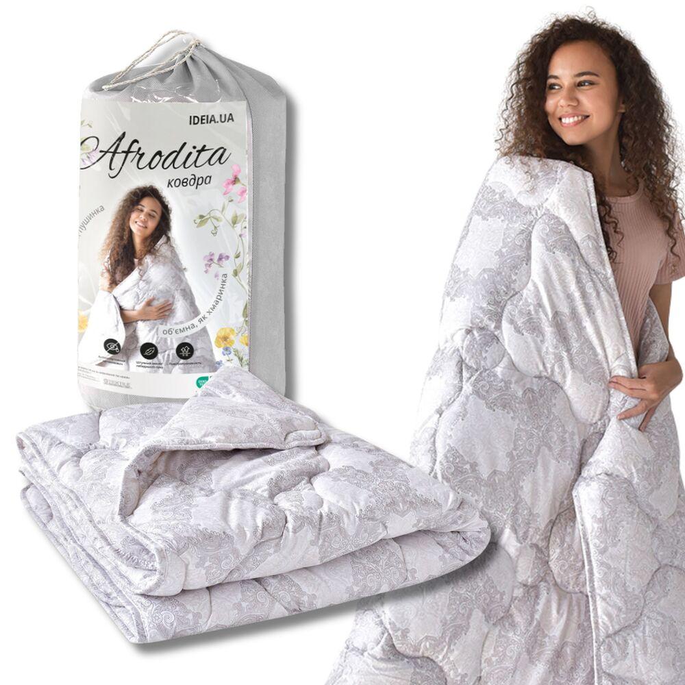 Ковдра Afrodita 155х210 см всесезонна 370 г/м2 IDEIA штучний пух, суперм'яка, антиалергенна принт