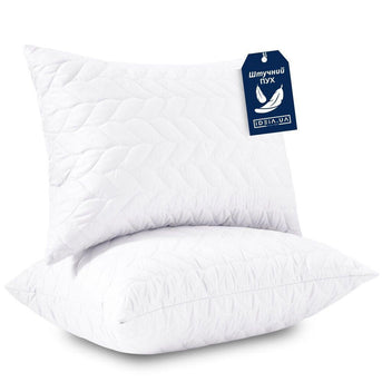 Набір подушок 2 шт 50×70 Breeze IDEIA стьобаний чохол на змійці, штучний пух, гіпоалергенна подушка