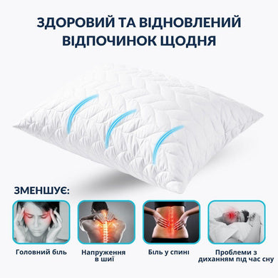 Набір подушок 2 шт 50×70 Breeze IDEIA стьобаний чохол на змійці, штучний пух, гіпоалергенна подушка