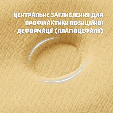 Подушка ортопедична дитяча BabyComfort PAPAELLA 27×22×3 см з ефектом пам'яті, у формі ведмедика жовта