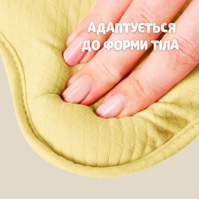 Подушка ортопедична дитяча BabyComfort PAPAELLA 27×22×3 см з ефектом пам'яті, у формі ведмедика жовта