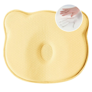 Подушка ортопедична дитяча BabyComfort PAPAELLA 27×22×3 см з ефектом пам'яті, у формі ведмедика жовта
