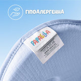 Подушка ортопедична дитяча BabyComfort PAPAELLA 27×22×3 см з ефектом пам'яті, у формі ведмедика блакитна