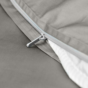 Комплект постільної білизни IDEIA євро 200х220 сатин бавовна преміум сірий/беж