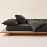 Комплект постільної білизни IDEIA євро 200х220 сатин бавовна преміум з трикотажним простирадлом на резинці