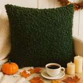 Подушка декоративна IDEIA 55х55 см штучне хутро гіпоалергенна олива