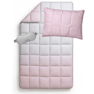 Набір полуторний WomenTime IDEIA ковдра 140х210 та подушка 50х70 антиалергенний, штучний пух + маска для сну