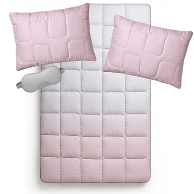 Набір євро WomenTime IDEIA ковдра 200х220 та 2 шт подушка 50х70 антиалергенний, штучний пух + маска для сну в коробці