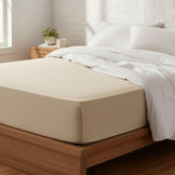 Простирадло трикотажне 180/200х200х35 см на гумці IDEIA, еластичне, трикотаж, бавовна беж