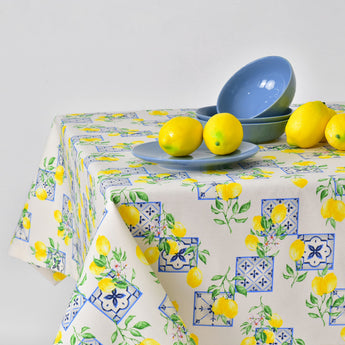 Скатертина з водовідштовхувальним просоченням IDEIA 140х170 см бавовна лимон