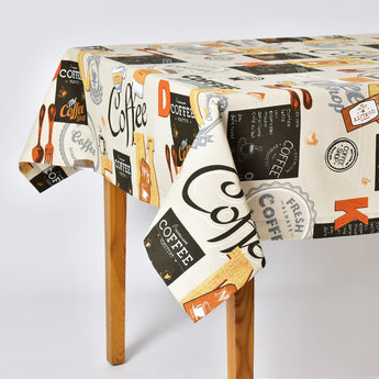 Скатертина з водовідштовхувальним просоченням IDEIA 140х170 см бавовна Coffee