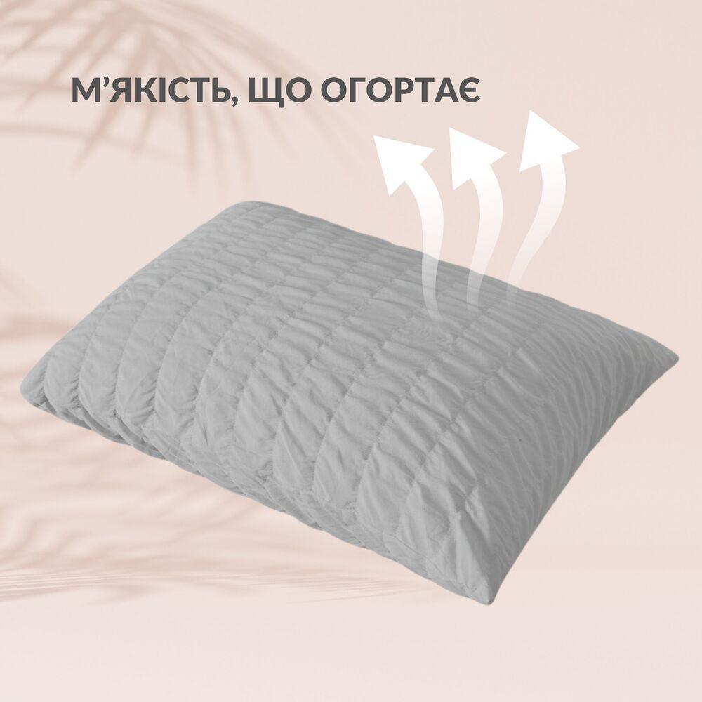 Комплект постільної білизни євро Cloud Dream IDEIA жатка, у подарунковому пакованні сірий/беж