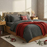 Комплект постільної білизни євро Cloud Dream IDEIA жатка, у подарунковому пакованні т/сірий