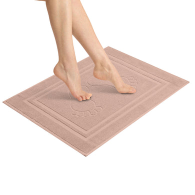 Килимок для ніг і ванної кімнати 50х70 см бавовна жакард з ніжками пл 700 г/м2 беж
