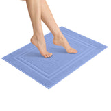 Килимок для ніг і ванної кімнати 50х70 см бавовна жакард з ніжками пл 700 г/м2 синій
