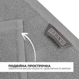 Килимок для ніг і ванної кімнати 50х70 см бавовна жакард з ніжками пл 700 г/м2 сірий