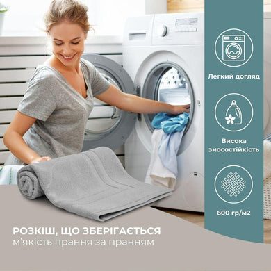 Килимок для ніг і ванної кімнати 50х70 см бавовна жакард з ніжками пл 700 г/м2 сірий