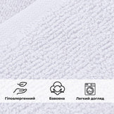 Рушник махровий 100х150 см пл 600 г/м2 банний для тіла та сауни натуральна бавовна білій