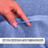 Рушник махровий 100х150 см пл 600 г/м2 банний для тіла та сауни натуральна бавовна синій