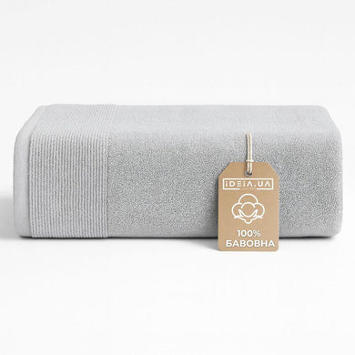 Рушник махровий 100х150 см пл 600 г/м2 банний для тіла та сауни натуральна бавовна сірий