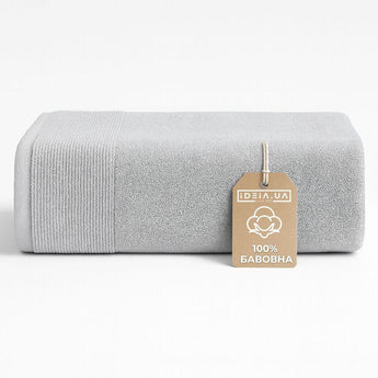 Рушник махровий 50х90 см пл 600 г/м2 для рук і обличчя натуральна бавовна сірий