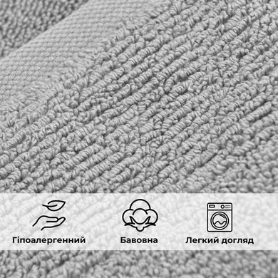 Рушник махровий 70х140 см пл 600 г/м2 банний для тіла натуральна бавовна сірий