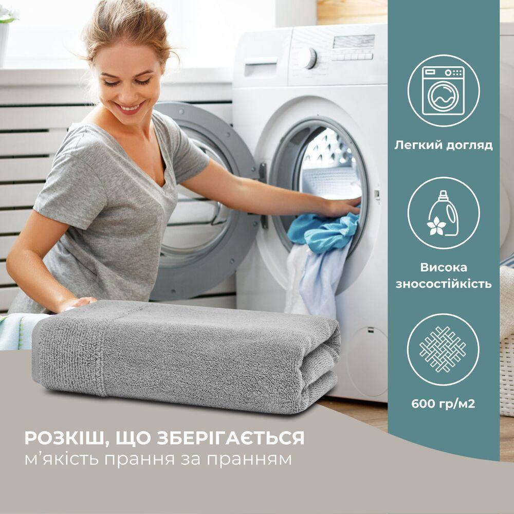 Рушник махровий 70х140 см пл 600 г/м2 банний для тіла натуральна бавовна сірий