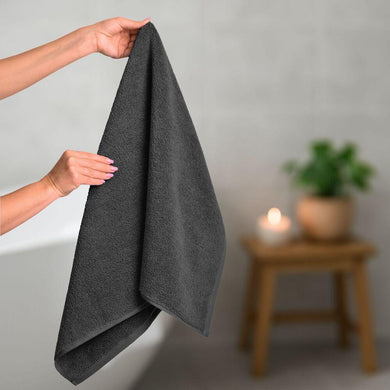 Рушник махровий 50х90 см пл 600 г/м2 для рук і обличчя натуральний бавовна т/сірий