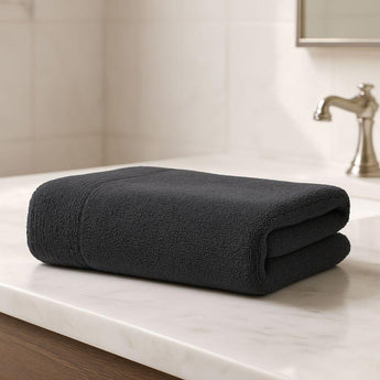 Рушник махровий 50х90 см пл 600 г/м2 для рук і обличчя натуральний бавовна т/сірий