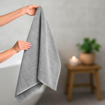 Рушник махровий 50х90 см пл 600 г/м2 для рук і обличчя натуральна бавовна сірий