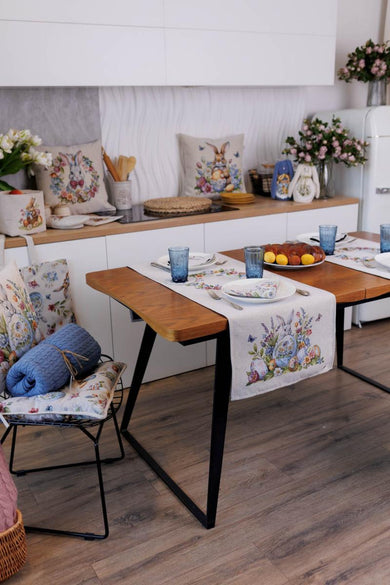 Великодня гобеленова доріжка на стіл Суцвіття ПРОВАНС, 35х100см 044110