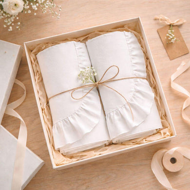 Набір серветок 2 шт з оборкою IDEIA, 30 см, бавовна, для дому, кафе, для сервірування столу білий