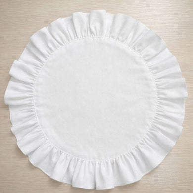 Набір серветок 2 шт з оборкою IDEIA, 30 см, бавовна, для дому, кафе, для сервірування столу білий