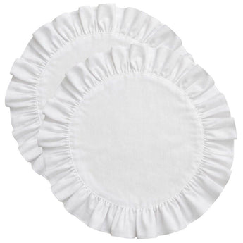 Набір серветок 2 шт з оборкою IDEIA, 30 см, бавовна, для дому, кафе, для сервірування столу білий