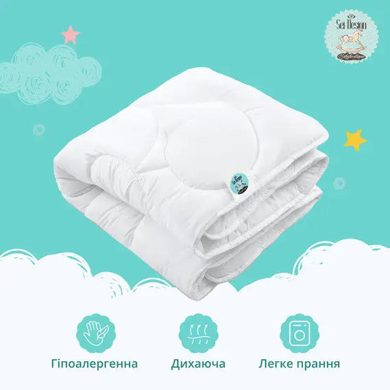 Ковдра дитяча Sei Design DeLuxe «Панда» всесезонна 100х135 см, наповнювач антиалергенне волокно, гіпоалергенна та дихаюча,