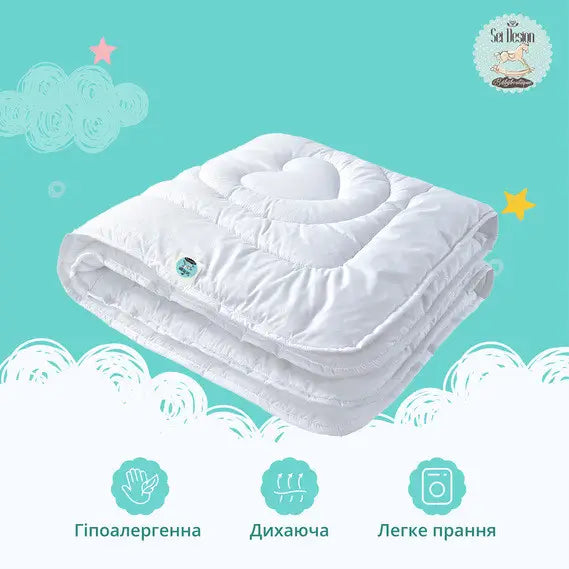 Набір дитячий для сну Sei Design DeLuxe «Ведмедик»: ковдра всесезонна 100х135 см + подушка 40х60 см, наповнювач антиалергенне