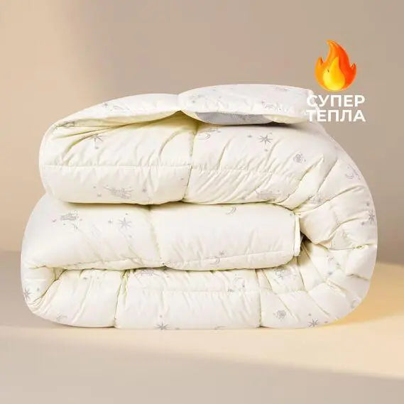 Ковдра вовняна зимова Sei Design Cashmere Premium 140х210 см, 300 г/м2, наповнювач натуральна овеча вовна, тепла та дихаюча, чохол