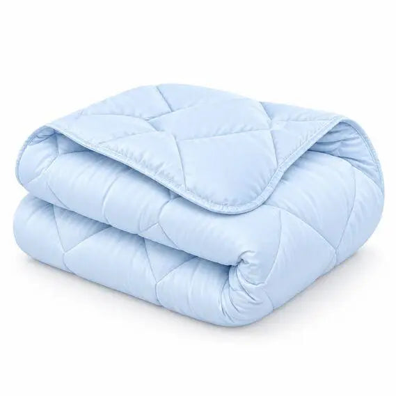 Ковдра зимова тепла IDEIA 140х205 полуторна, 300 г/м2, мікрофібра, гіпоалергенний наповнювач, блакитна